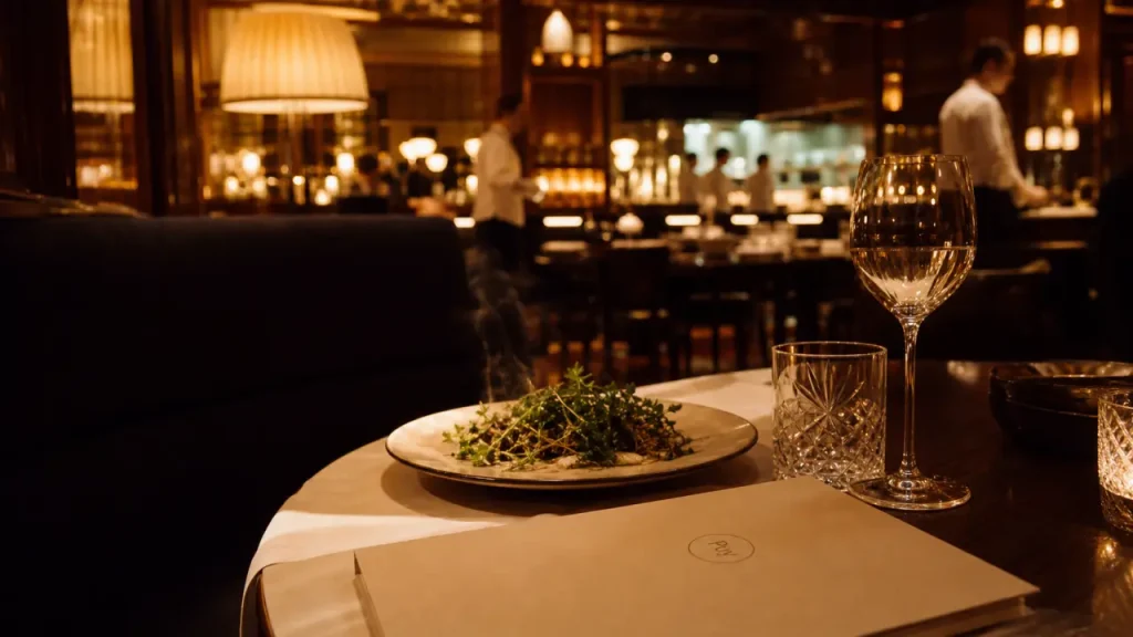 Pur restaurant gastronomique au Park Hyatt Paris-Vendôme, table dressée et dégustation
