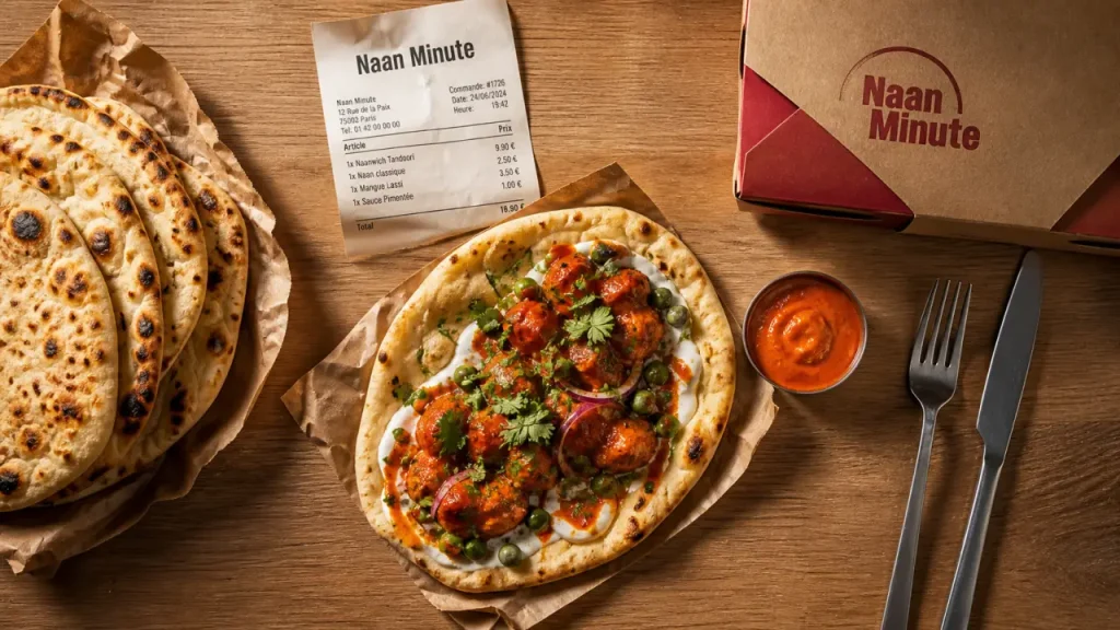 bollynan street food indienne - montorgueil : naan doré et sauces, livraison