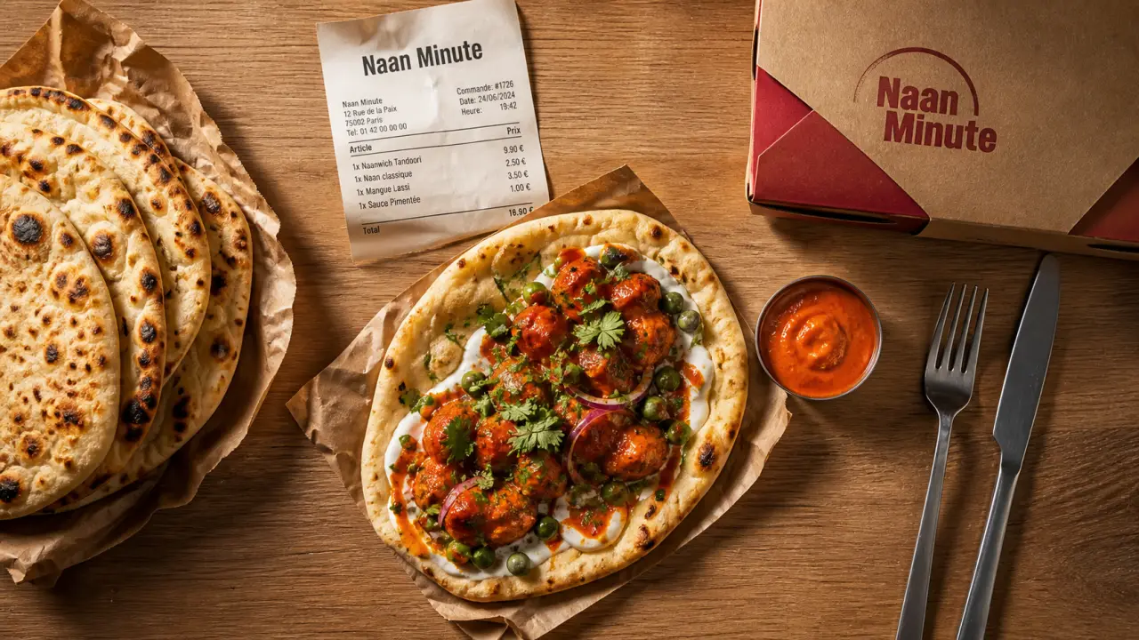 bollynan street food indienne - montorgueil : naan doré et sauces, livraison
