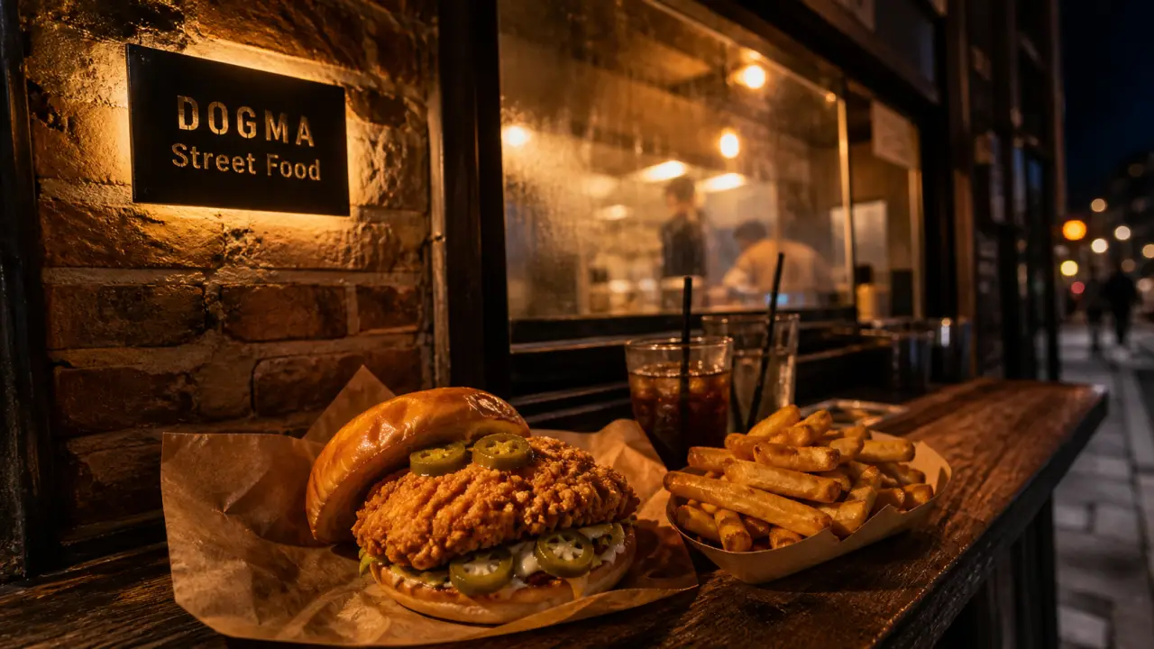 dogma street food Paris : burger fried chicken au poulet croustillant