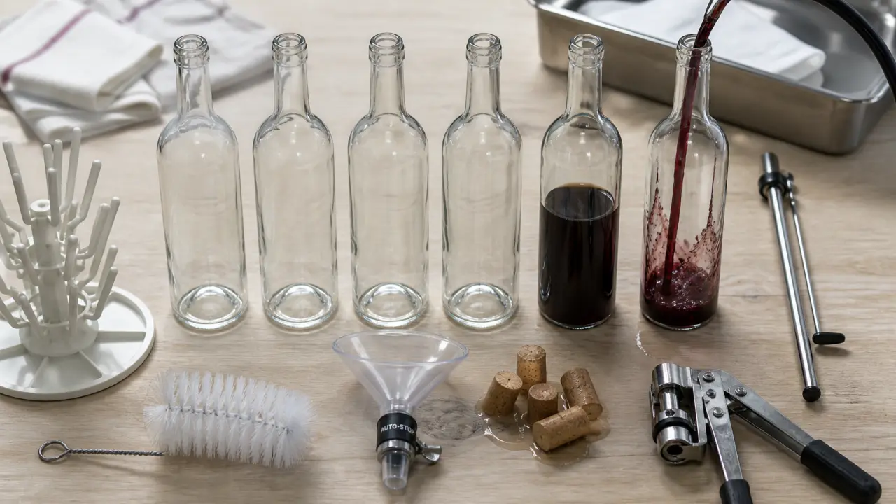 Embouteiller vin sans oxydation à 16–21 °C, bouteille et bouchage propre