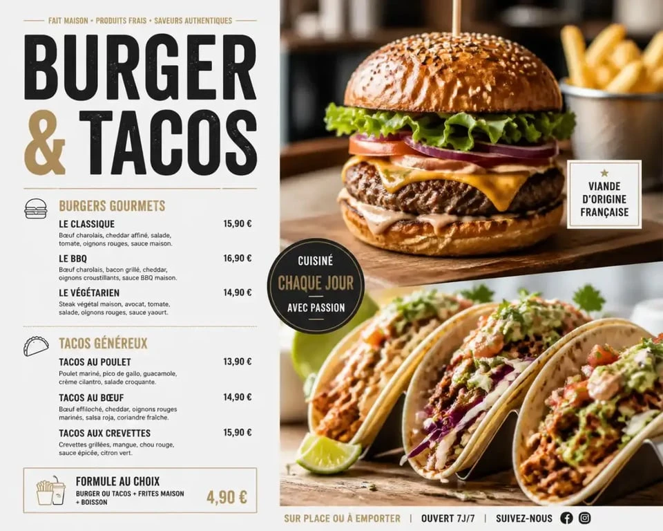 Plats variés et gourmands proposés par Ô Street Food à Saint-Nicolas-de-Port