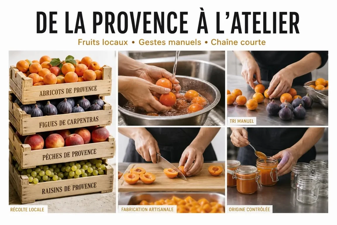 Provence Gourmande produits du terroir : fruits locaux et fabrication artisanale à la main