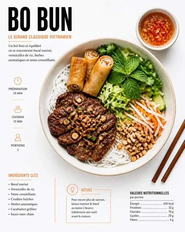 Bo Bun vietnamien signature de Luna Street Food Viet
