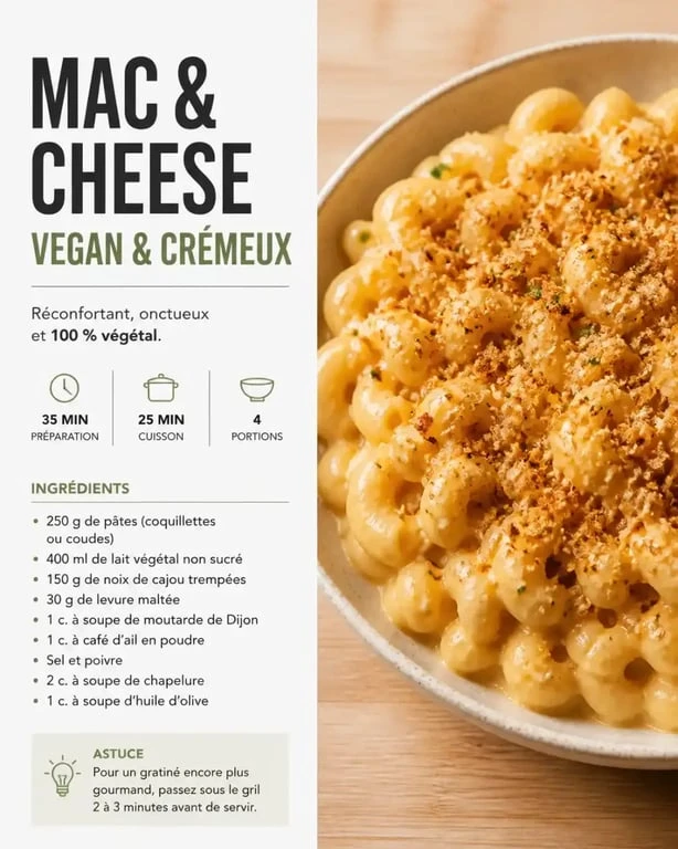 Mac and Cheese vegan maison façon Jimmy's Street Food