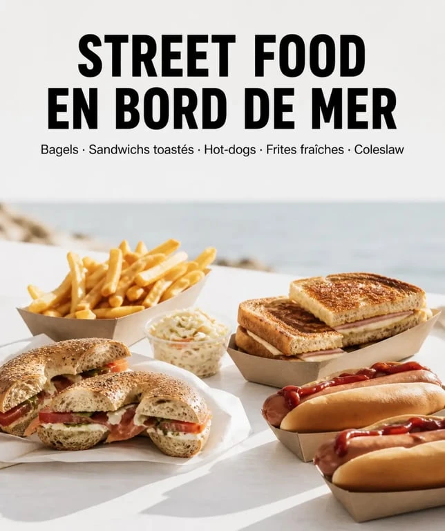 Hemen Local Street Food avec bagels, hot-dogs et frites fraîches