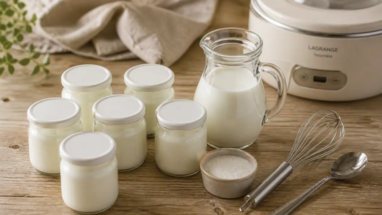 Faire des yaourts maison : 8 heures, 1 litre de lait, yaourts au lait