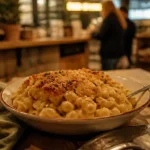 Jimmy street food : mac and cheese vegan maison, gratin doré