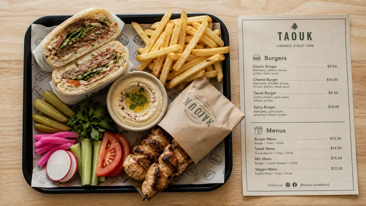 La troïka street food : burger libanais et taouk à livrer à Paris 15e