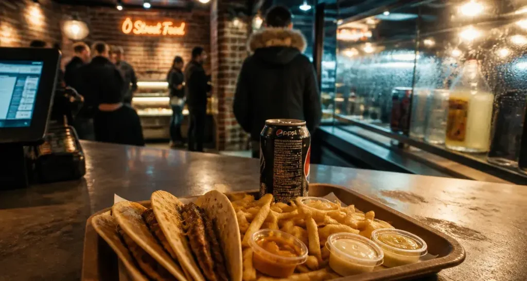 Ô Street Food Saint-Nicolas-de-Port : plateau tacos, frites et soda
