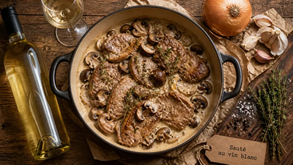 Quelle viande cuisiner avec du vin blanc : veau et champignons en sauce au vin blanc