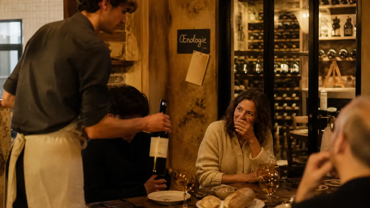 Terroir dit vin à Falaise, cave-cantine d’œnologie : verres et bouteilles en cave