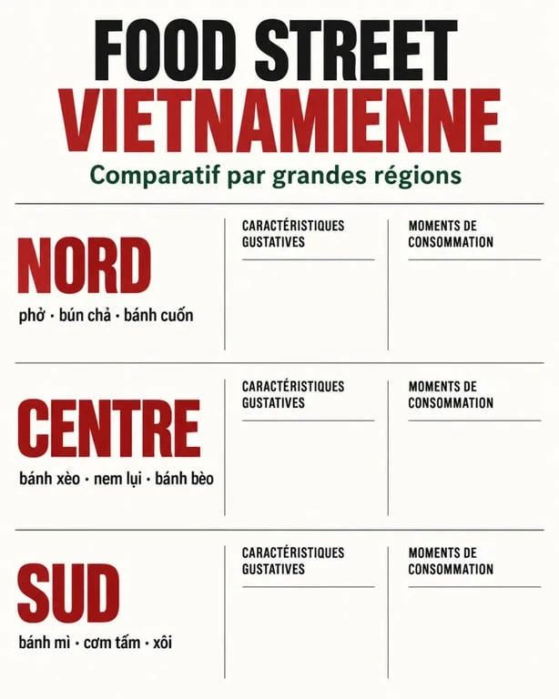 Food street Vietnam : spécialités de rue comparées entre le Nord, le Centre et le Sud