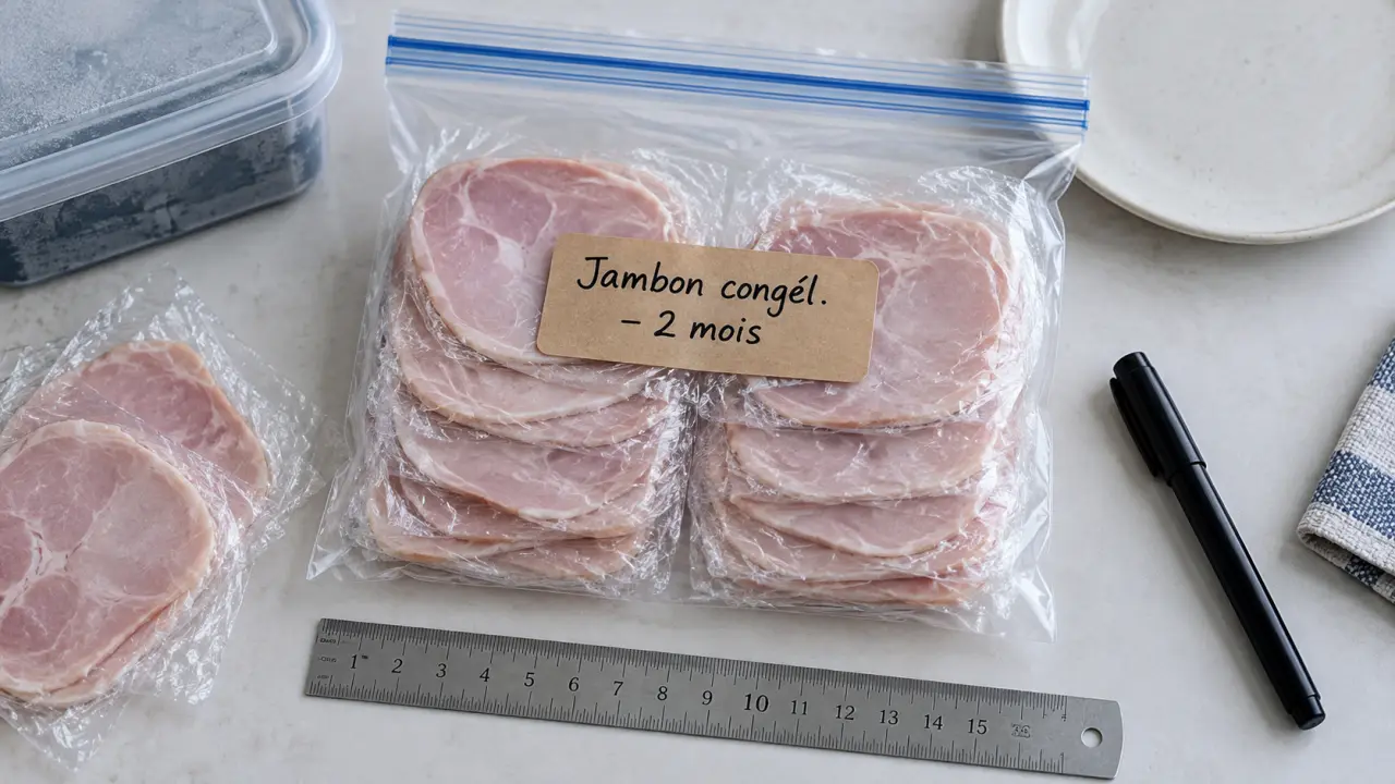 Peut on congeler le jambon blanc : tranches en sac de congélation