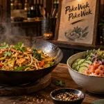 pokewok asian street food : wok fumant et poke bowl frais