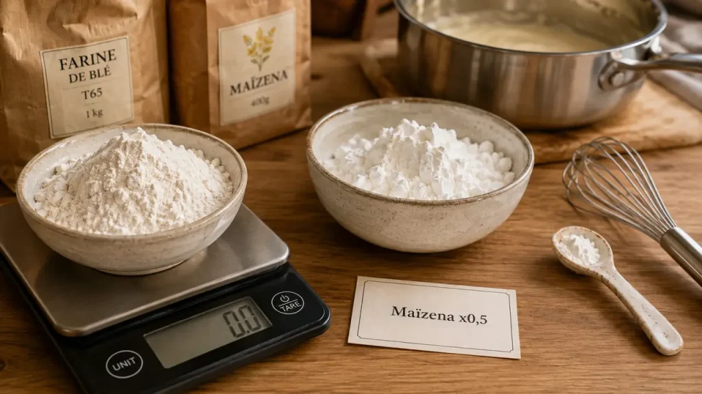 Remplacer la farine par la Maïzena : dosage pour sauces lisses et gâteaux moelleux