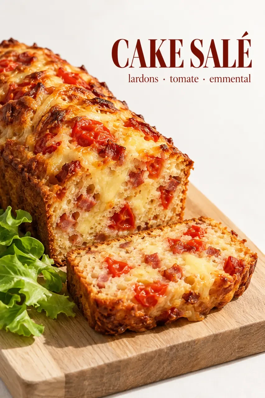 Recette sale de cake salé aux lardons, à la tomate et à l’emmental