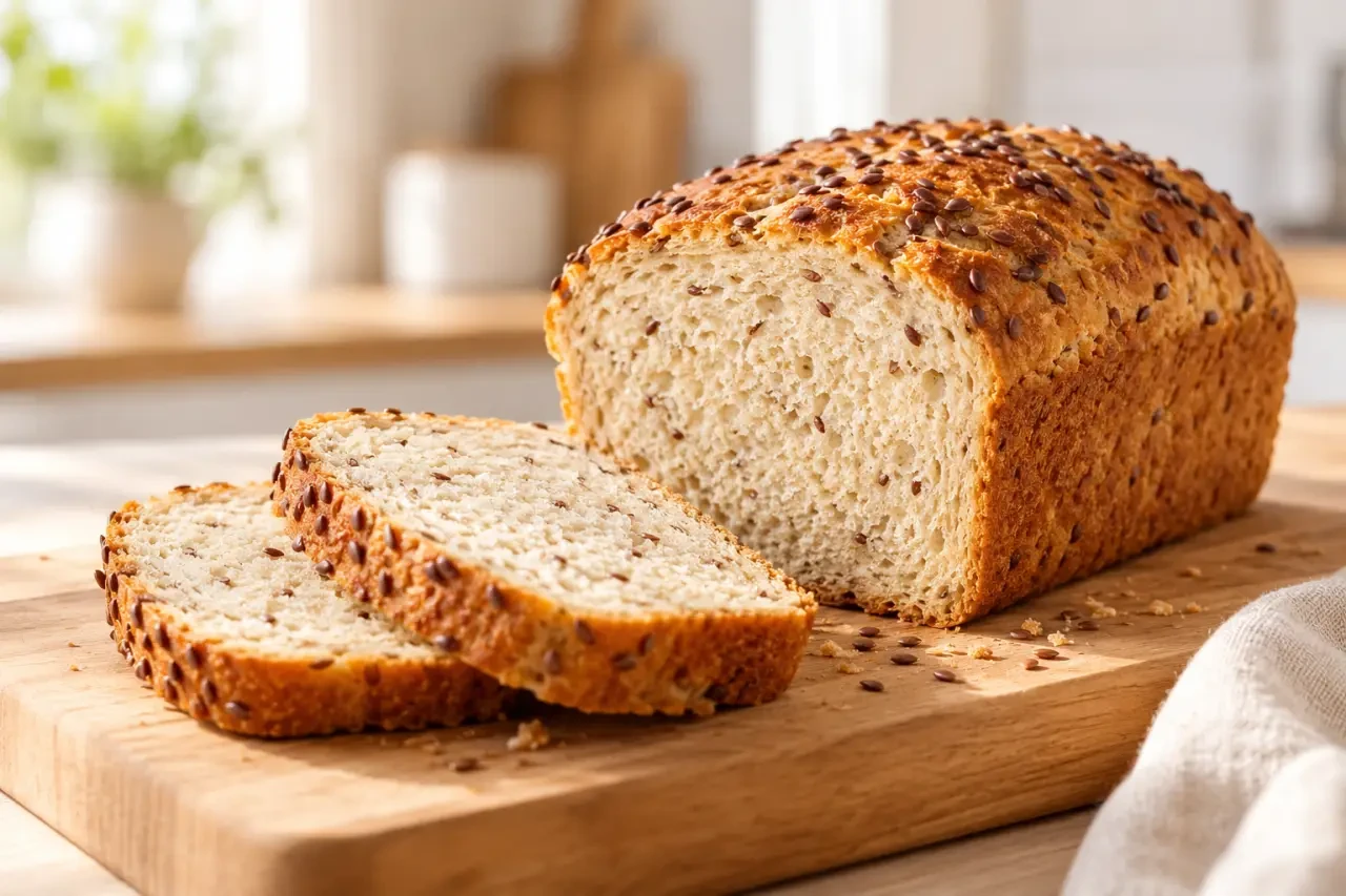 Recette pain sans gluten Thermomix, pain moulé tranché à la mie dorée