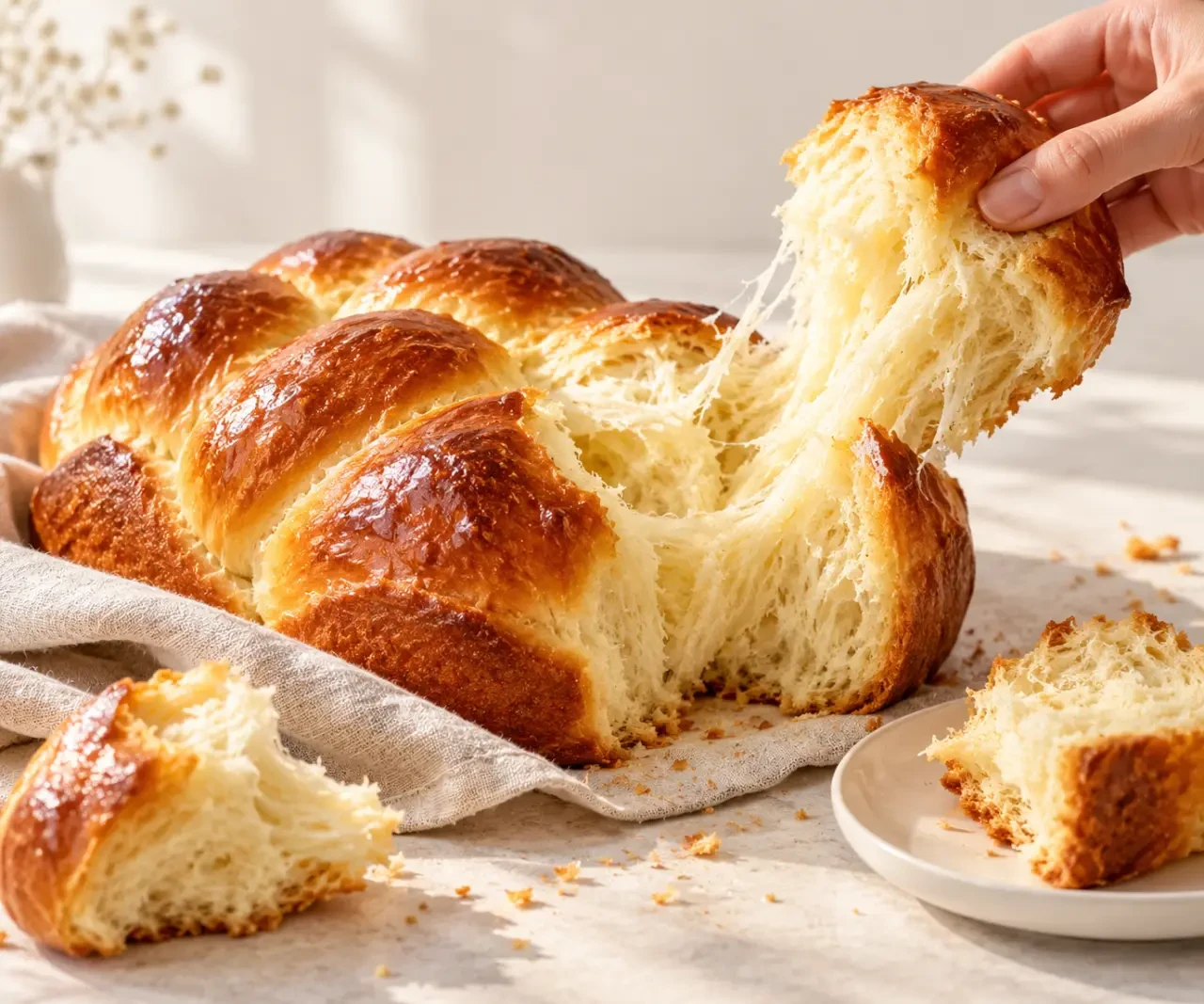Recette brioche Hervé Cuisine : brioche tressée dorée à la mie moelleuse et filante