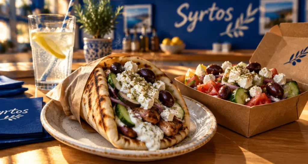 Syrtos street food gambetta : pita grecque au 3 cours Berriat, tzatziki